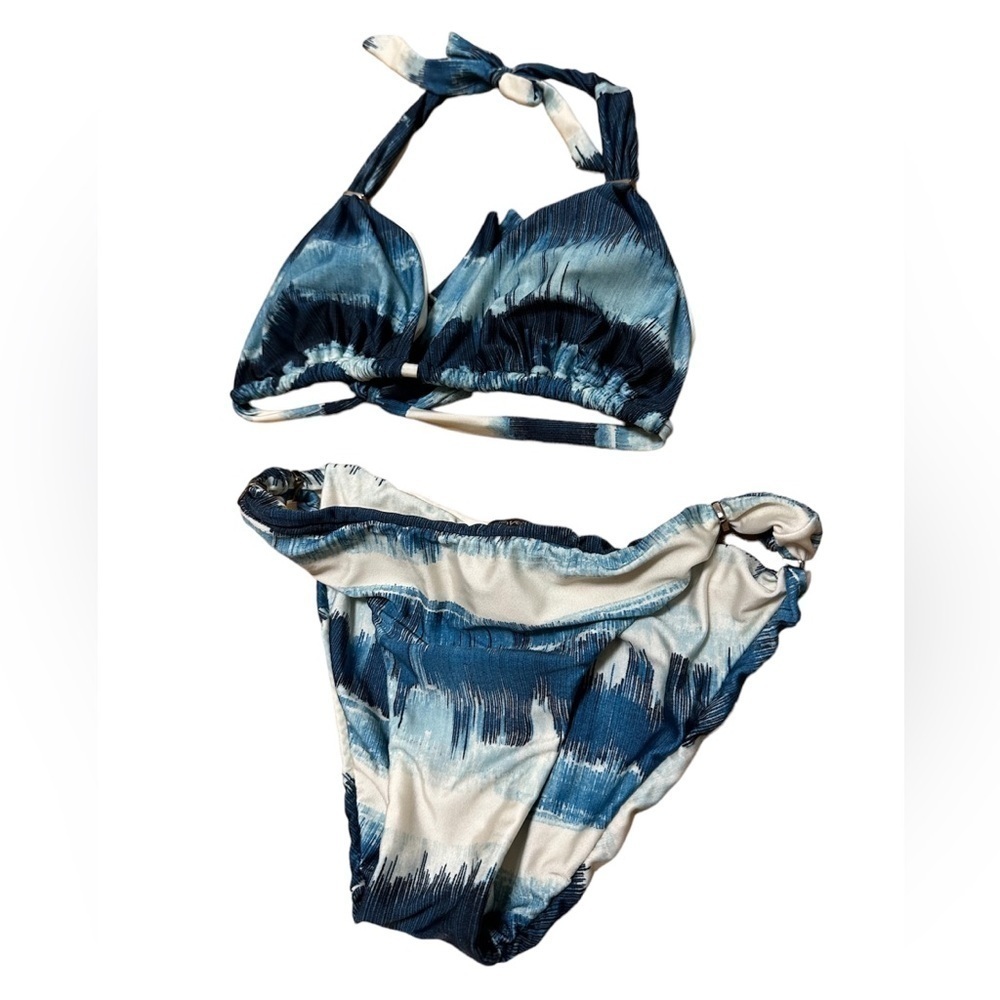 Lenny Niemeyer Blue and White Tie-Dye Bikini Set /Size Small - LKY x The Cove
